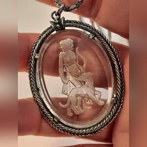 Silver  ToneCameo Pendant Necklace